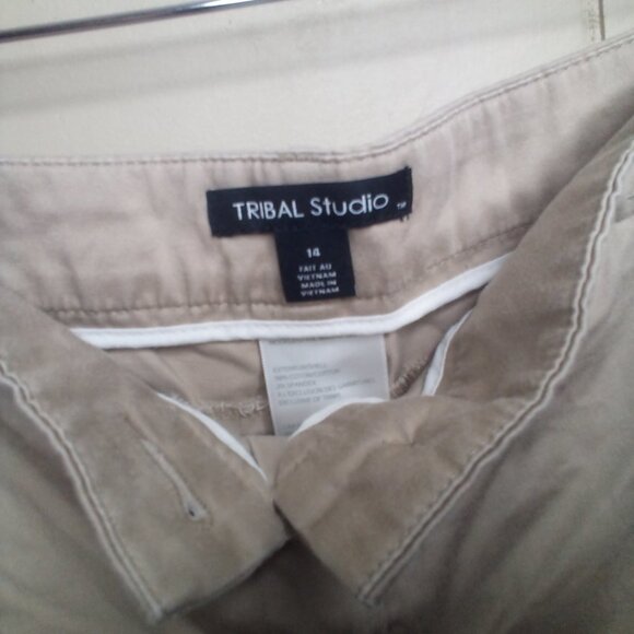 Tribal Studio Capri Pants 14 Straight Khaki Tan - Picture 4 of 15